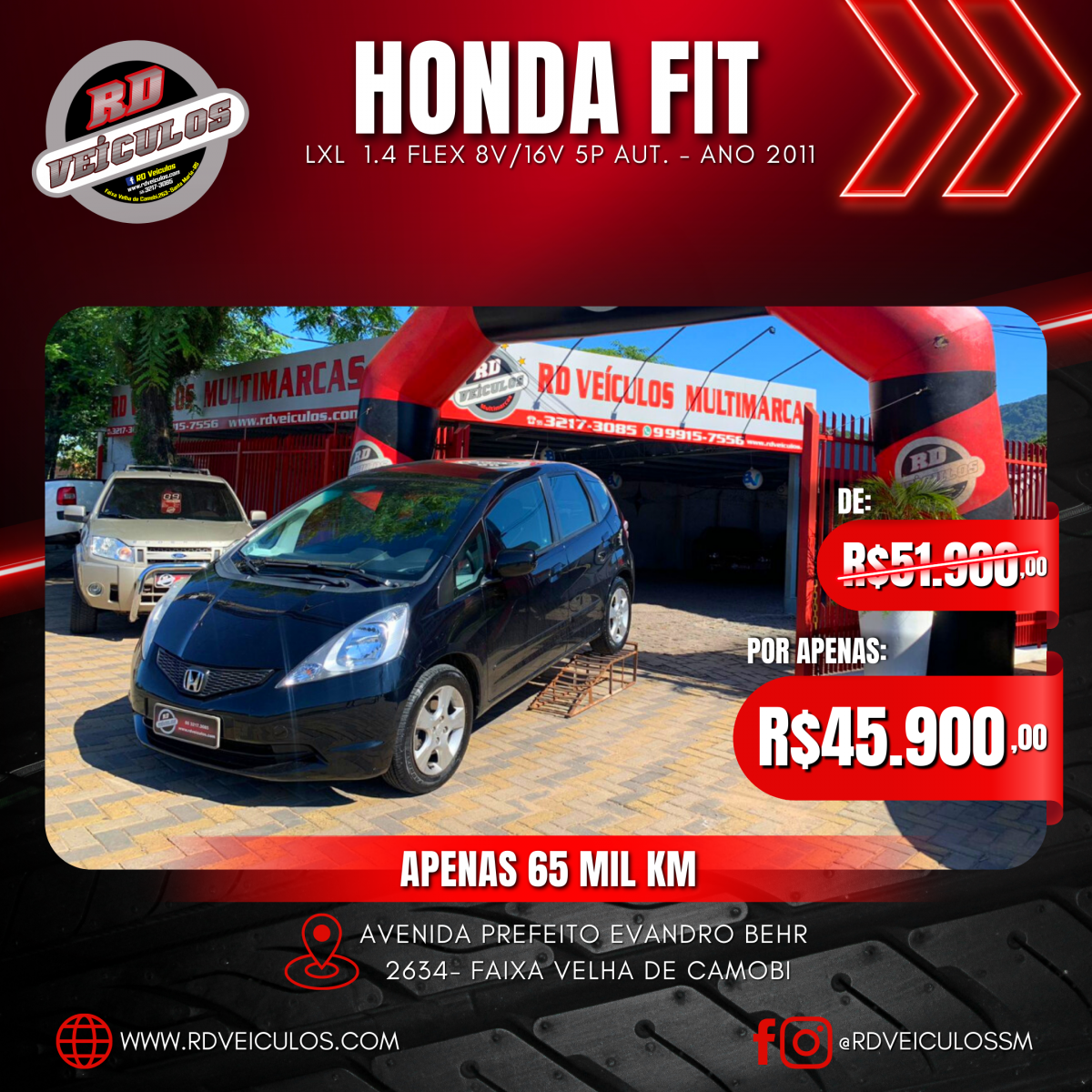 Fit LXL 1.4/ 1.4 Flex 8V/16V 5p Aut. - Honda - 2011 - R$ 45.900,00