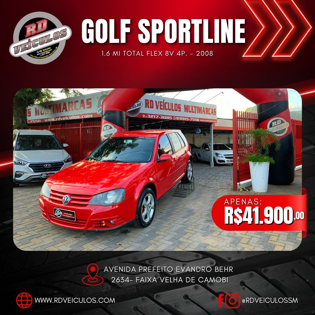 Golf Sportline 1.6 Mi Total Flex 8V 4p - VW - VolksWagen - 2008 - R$ 41.900,00