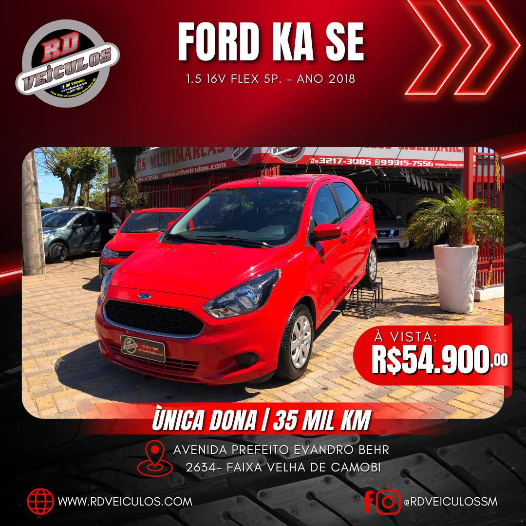 Ka 1.5 SE/SE PLUS 16V Flex 5p - Ford - 2018 - R$ 54.900,00